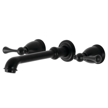 Kingston Brass KS7020BL Two-Handle Wall Mount Tub Faucet, Matte Black KS7020BL